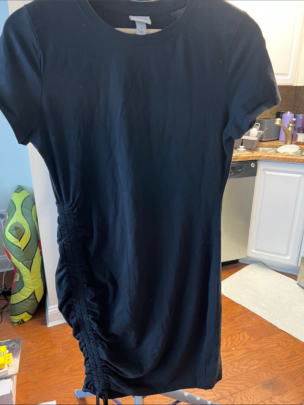 a new day Black Ruched Side T-Shirt Dress
